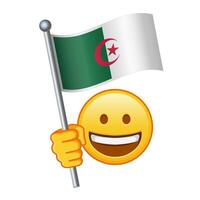 emoji med algeriet flagga stor storlek av gul emoji leende vektor