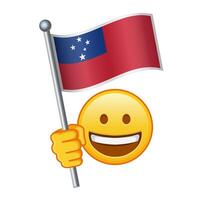 Emoji mit Samoa Flagge groß Größe von Gelb Emoji Lächeln vektor