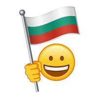 emoji med bulgarien flagga stor storlek av gul emoji leende vektor