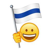 Emoji mit Neu Russisch Flagge groß Größe von Gelb Emoji Lächeln vektor