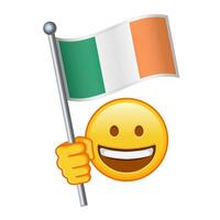 emoji med irland flagga stor storlek av gul emoji leende vektor