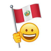 Emoji mit Peru Flagge groß Größe von Gelb Emoji Lächeln vektor