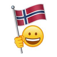 Emoji mit Norwegen Flagge groß Größe von Gelb Emoji Lächeln vektor