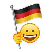 emoji med Tyskland flagga stor storlek av gul emoji leende vektor