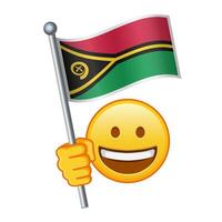 emoji med vanuatu flagga stor storlek av gul emoji leende vektor