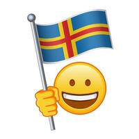 emoji med ett land flagga stor storlek av gul emoji leende vektor