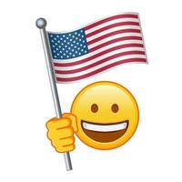 Emoji mit USA Flagge groß Größe von Gelb Emoji Lächeln vektor