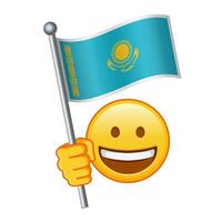 Emoji mit Kasachstan Flagge groß Größe von Gelb Emoji Lächeln vektor