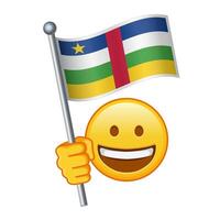 emoji med central afrikansk republik flagga stor storlek av gul emoji leende vektor