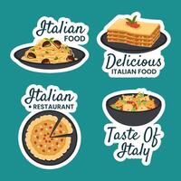 Italienisch Essen Etikette eben Karikatur Hand gezeichnet Vorlagen Hintergrund Illustration vektor