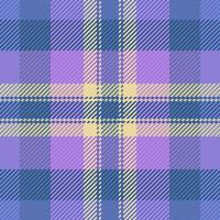 Oktober Stoff Hintergrund Textil, luxuriös Tartan Textur überprüfen. Sammlung Plaid Vektor nahtlos Muster im Blau und violett Farben.