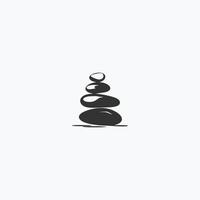 ai genererad zen sten vektor emblem illustration staplade sten balansering logotyp design