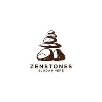 ai genererad zen sten årgång logotyp vektor ikon illustration