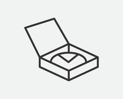 Lieferung Verpackung Vektor Symbol. Ladung Karton Box Symbole. Karton Paket Zeichen von Linie geometrisch Formen.