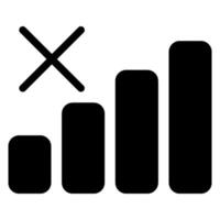 Nej signal glyf ikon vektor