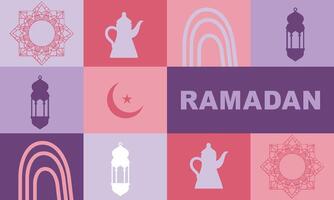 ramadan kareem. islamic hälsning kort mall med ramadan för tapet design vektor