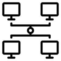Liniensymbol für Computernetzwerke vektor