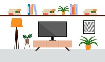 Silhouette von Fernseher Zimmer Illustration Vektor