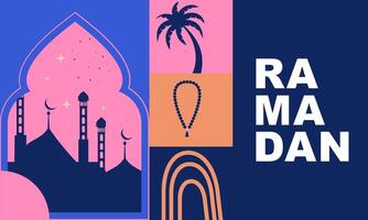 ramadan kareem. islamic hälsning kort mall med ramadan för tapet design vektor