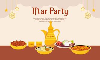 iftar fest firande begrepp flygblad vektor