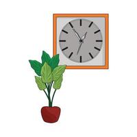 Illustration von Uhr mit Vase vektor