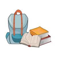 Illustration von Rucksack mit Buch vektor