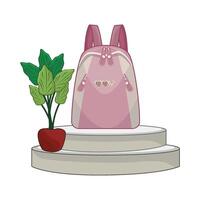 Illustration von Rucksack und Vase vektor