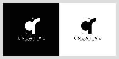 cr brev första logotyp design vektor mall