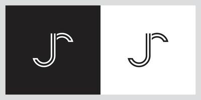 jr eller rj brev logotyp design mall vektor