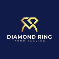 diamant ringa logotyp begrepp - diamant formad ringa Smycken logotyp omvandling design. vektor