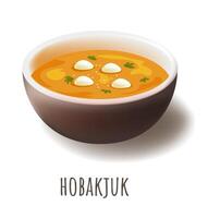 hobakjuk, Koreanisch Kürbis Haferbrei mit Reis Bälle vektor