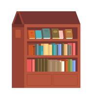 Zuhause oder Schule Bibliothek, Regale mit Bücher Vektor