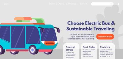 välja elektrisk buss för hållbar reser vektor