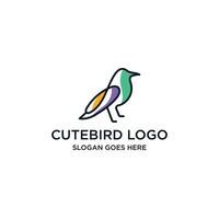 Vektor Linie Kunst von abstrakt bunt Kolibri, Kolibri Mauer Kunst Design, minimal Vogel Linie Logo Symbol Illustration isoliert auf Weiß Hintergrund