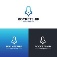 raket logotyp design begrepp för digital marknadsföring, företag börja, eller företag konsult tjänster vektor