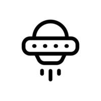 UFO ikon i trendig översikt stil isolerat på vit bakgrund. UFO silhuett symbol för din hemsida design, logotyp, app, ui. vektor illustration, eps10.
