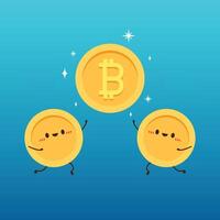 mynt karaktär design. bitcoin vektor. vektor
