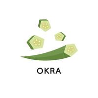 okra på vit bakgrund. okra vektor. okra logotyp design. vektor