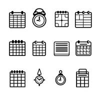 en samling av kalender ikoner den där inkluderar en enkel och linje bild. vektor