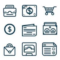 uppsättning av linje ikoner för finansiera. en samling av redigerbar stroke ikoner Inklusive kort, pengar, kontanter, betalningar, och finansiera, företag och ikoner uppsättning, vektor