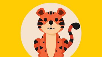 Tiger isoliert Karikatur Färbung Buch Vektor Illustration