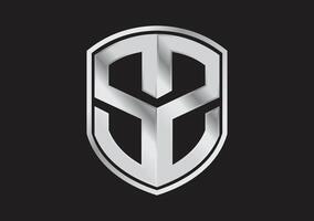s Brief Alphabet Emblem Stahl Vektor Logo
