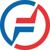 f Brief Alphabet Emblem Stahl Vektor Logo