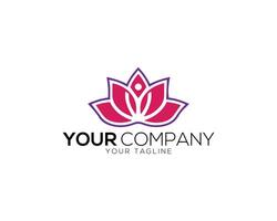 Lotus Blume mit Yoga Silhouette Logo Design Vektor Konzept.