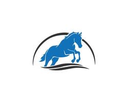 enkel elegant löpning häst logotyp design vektor mall.