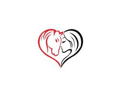 kvinnor och häst kärlek skön logotyp design begrepp vektor logotyp design mall.