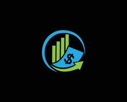 finanziell Wachstum mit Dollar Symbol Logo Design Inspiration Vektor Vorlage.