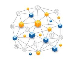 blockchain teknologi företag nätverk vektor