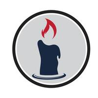 Kerze Logo und Symbol Vektor Illustration Design isoliert grau Hintergrund