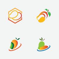 Sammlung von Mango Obst Logos und Symbole perfekt zum geschäftlich, frisch Obst Geschäft Branding usw isoliert auf grau Hintergrund vektor